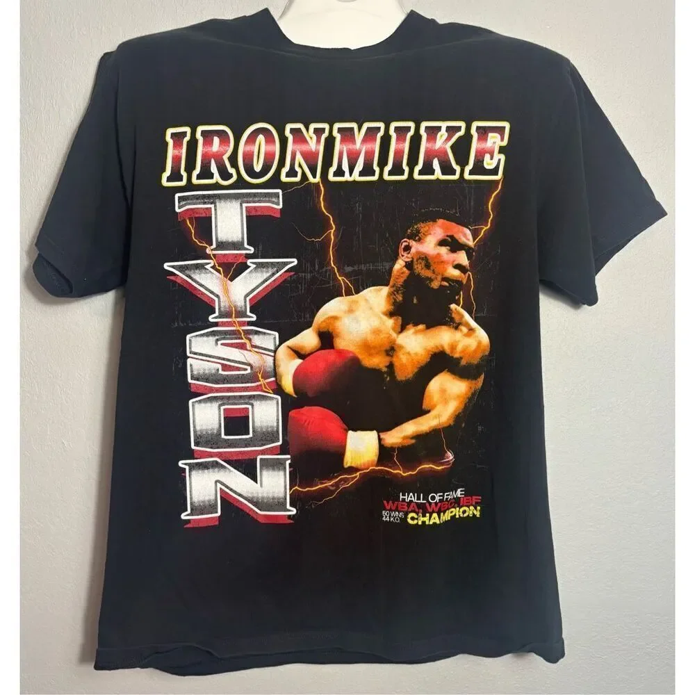 Iron Mike Tyson Boxing Short Sleeve Graphic Pullover T Shirt Mens Size L Black